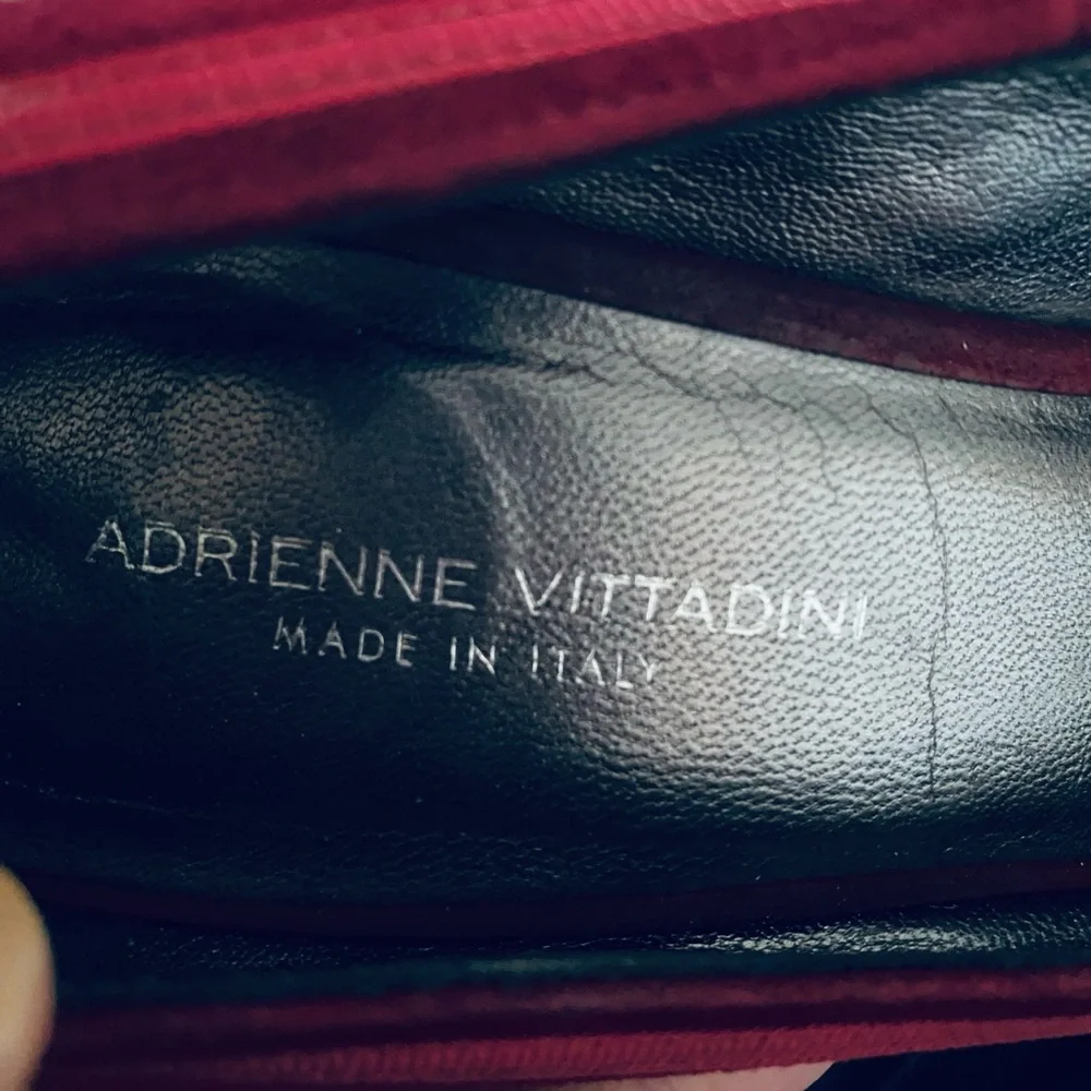 Adrienne Vittadini Red Suede Velvet Heels